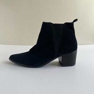 Faux Suede Heeled Ankle Boot